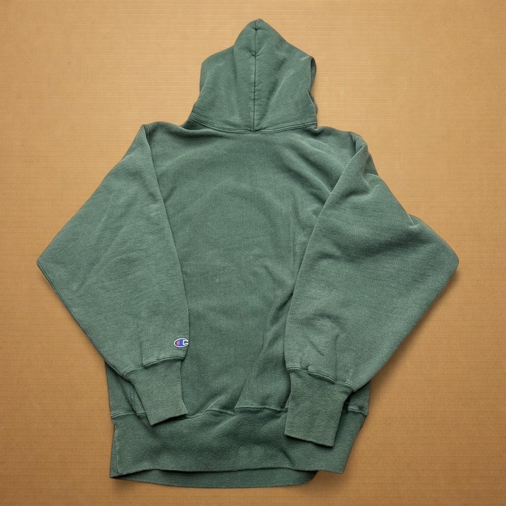 Champion Reverse Weave TRUE 90s Made in USA Hoodie Mens Sz XL Green Pullover - Picture 2 of 8